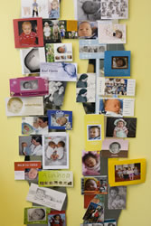 15 Geburtskartenwand
